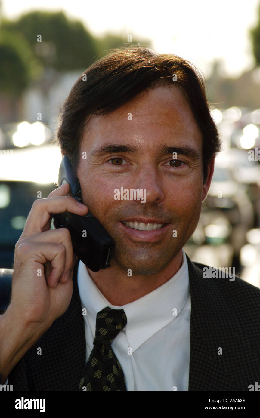 3120 Model released  Man on mobile phone Stock Photo