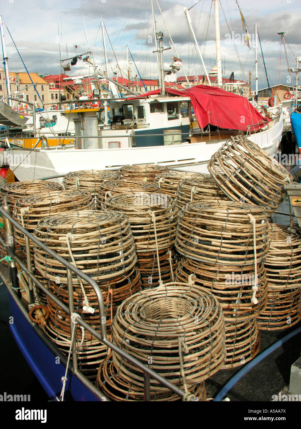Fishing boats at Hobart Wharf Tasmania Stock Photo Alamy