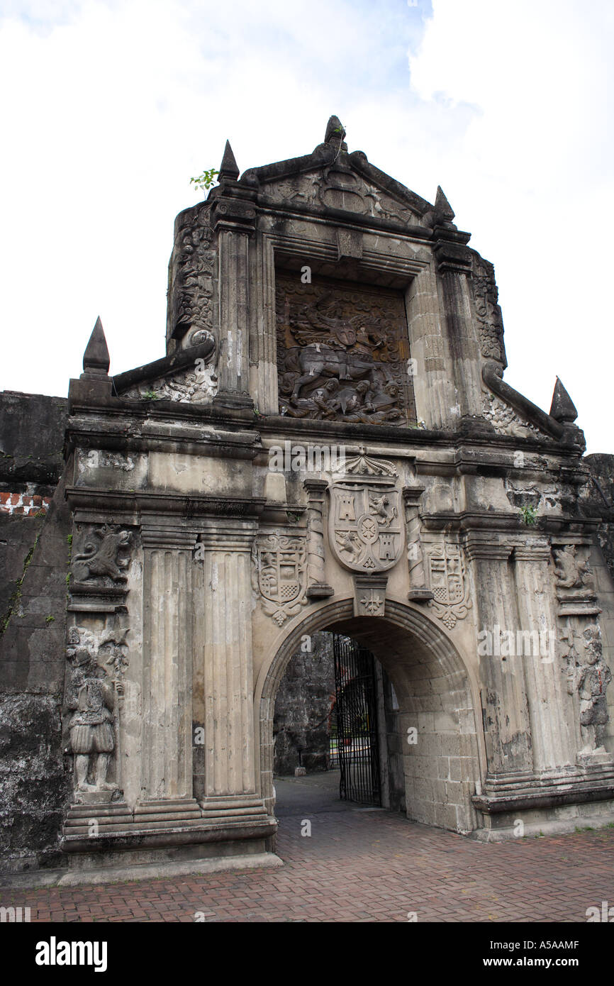 Manila, Philippines, the gate of Fort Santiago, Intramuros Stock Photo