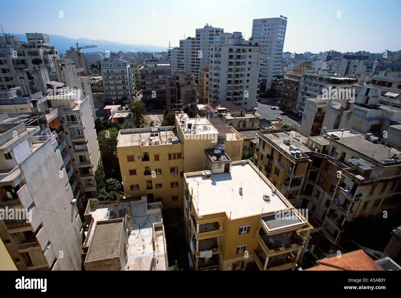 An aerial view of apartment buildings in downtown Beirut Lebanon Stock Photo Alamy