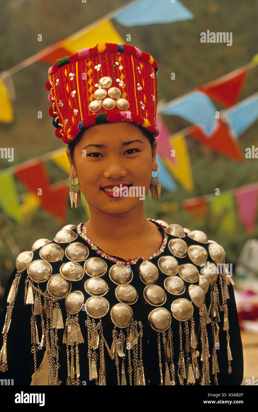 Jingpo Ethnic costume, Yunan, China Stock Photo