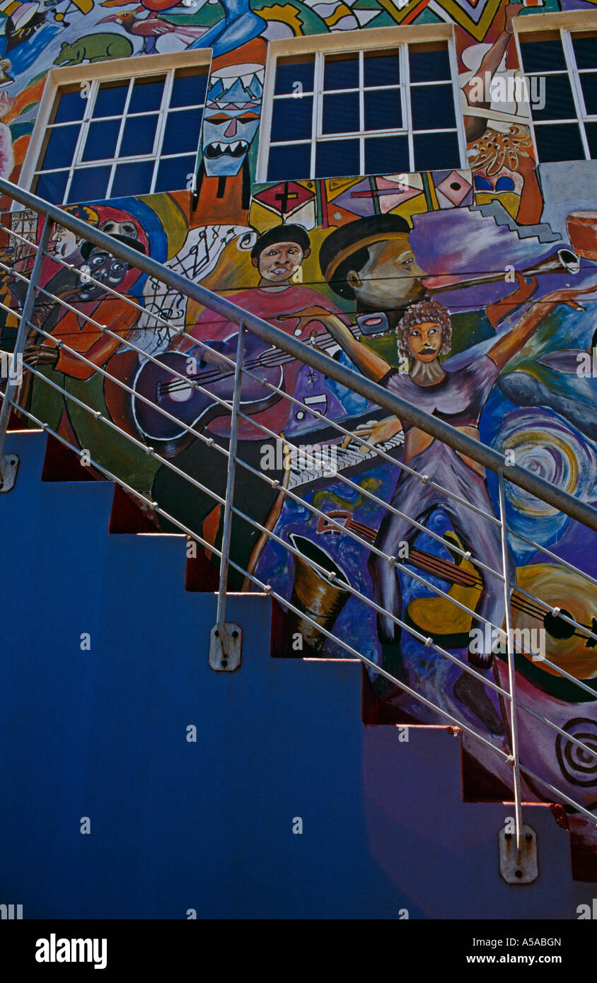 Colourful mural on building wall, Durban, South Africa Stock Photo Alamy