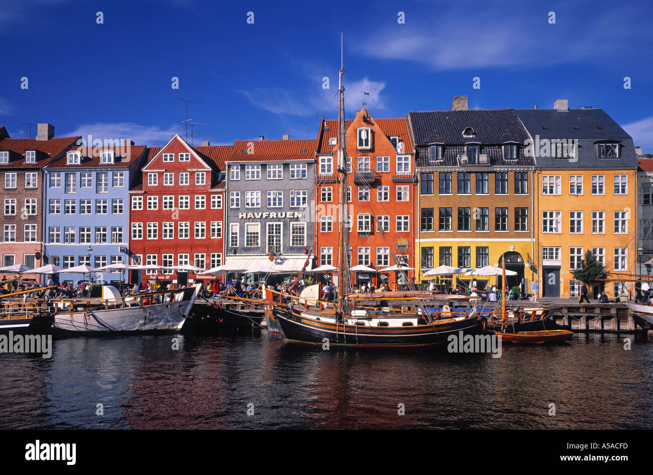 Picture of Nyhavn harbour, Copenhagen, Denmark Stock Photo - Alamy