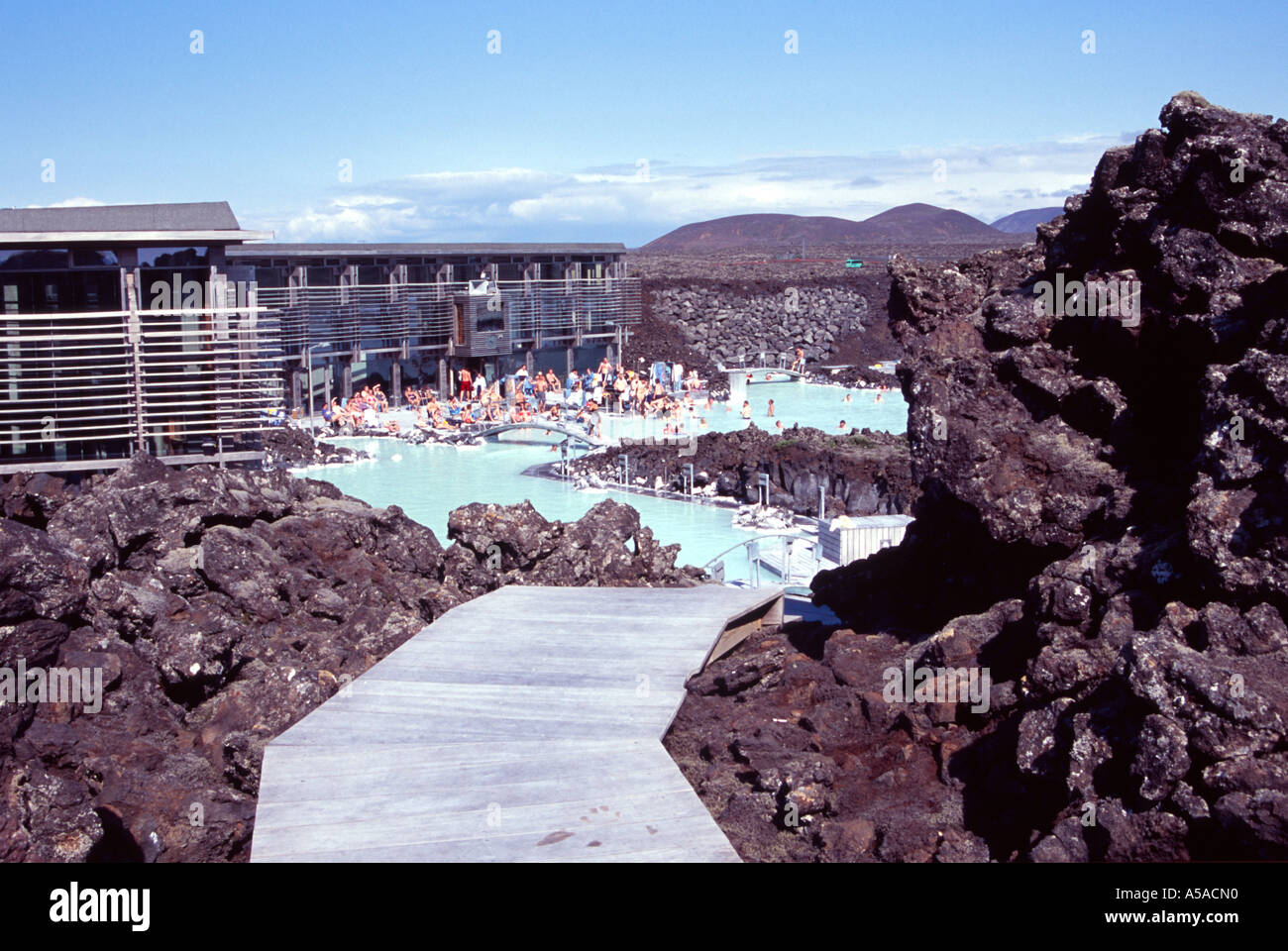 blue lagoon iceland mineral spa bathing summer Stock Photo Alamy