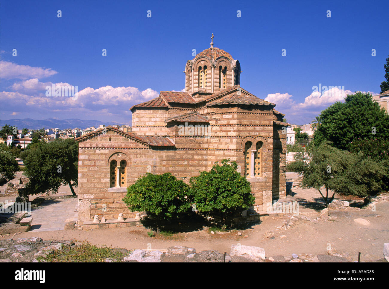 Ayioi Apostoli (Byzantine Church), Athens, Greece Stock Photo