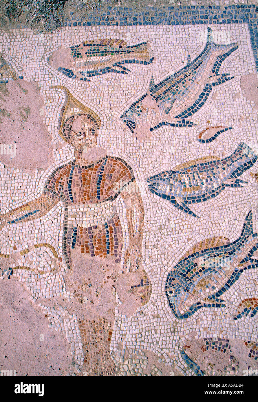 Mosaic in the Agora, Kos, Dodecanese Islands, Greece Stock Photo