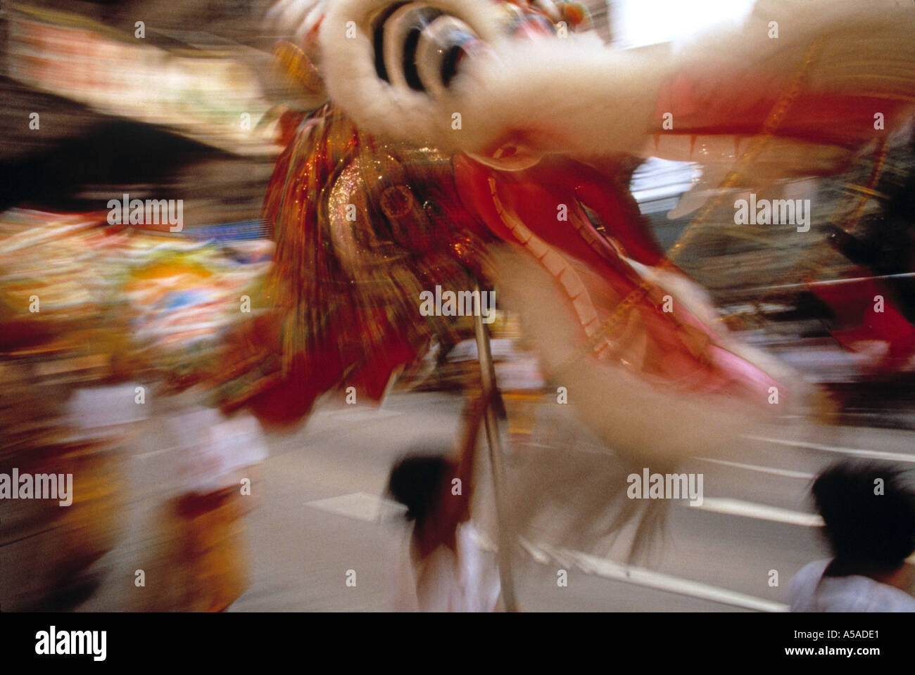 Dragon Dancers, Kowloon, Hong Kong, China Stock Photo