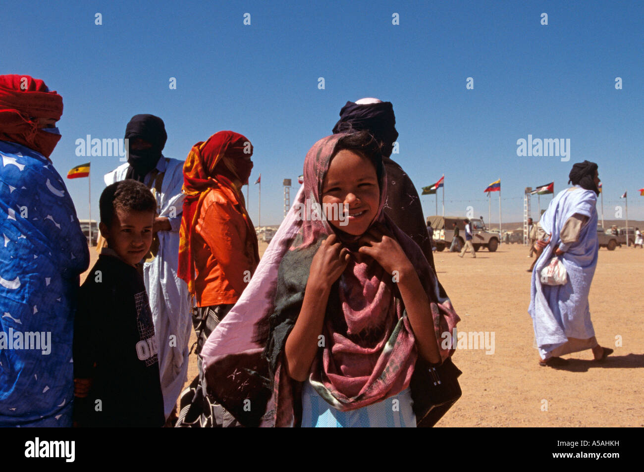 Sahrawi refugees at a refugee camp in Tindouf Western Algeria Stock ...