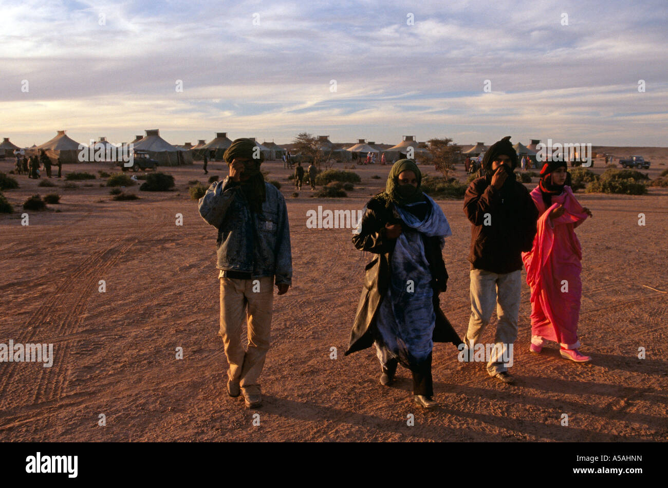 Sahrawi people at a refugee camp in Tindouf Western Algeria Stock Photo ...