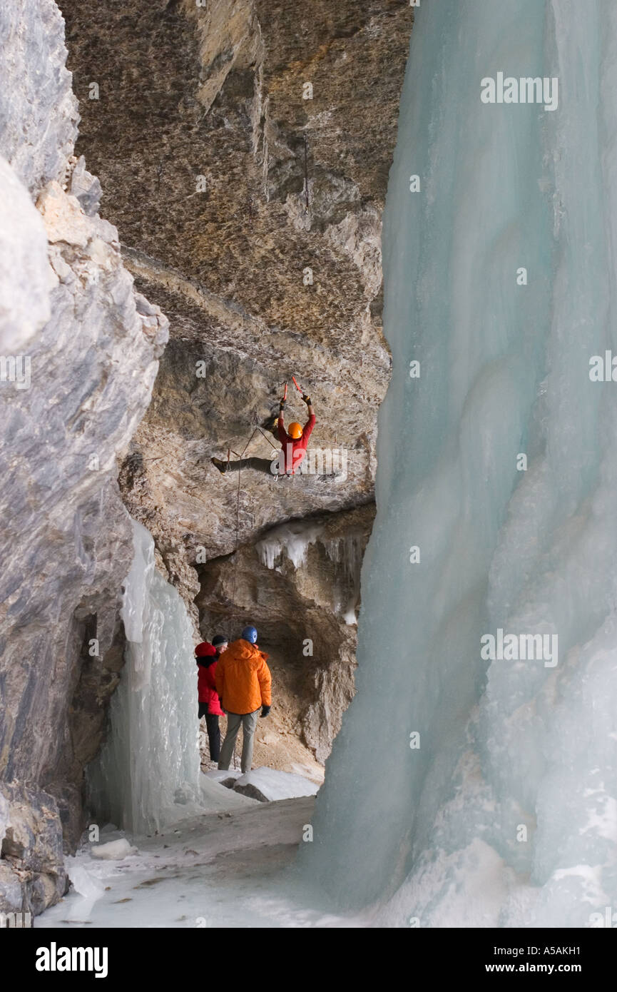 Mixed climbing Panther Falls Banff National Park Stock Photo Alamy