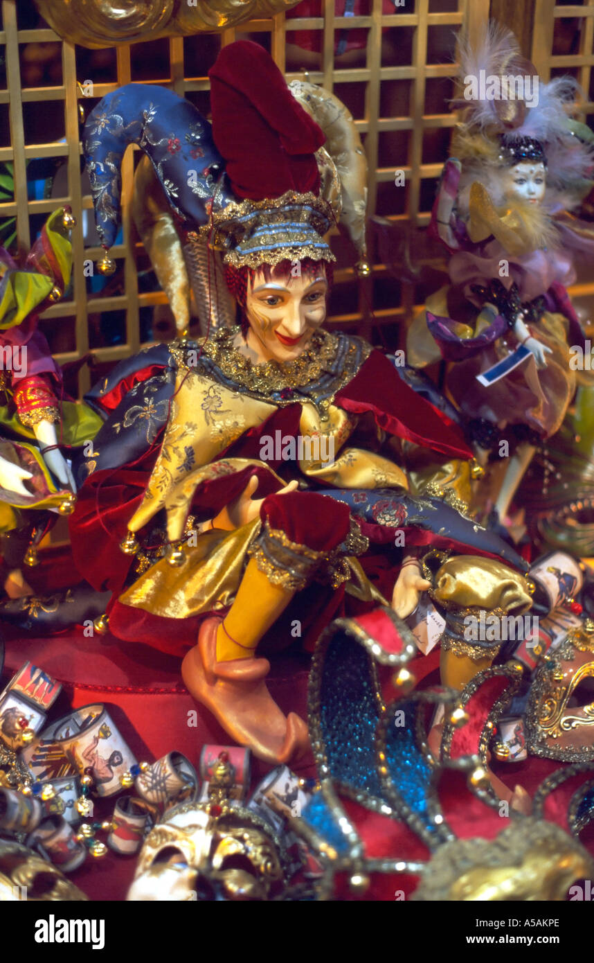 Jester puppet in a shop window in Venice Italy Stock Photo Alamy