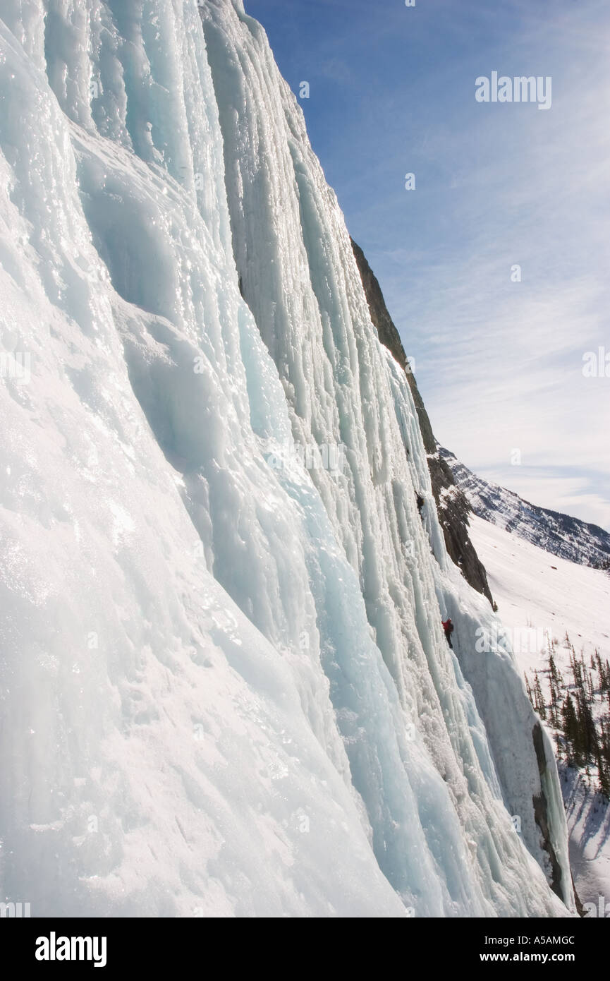 Two climbers on the Weeping Wall Banff National Park Canada Stock Photo