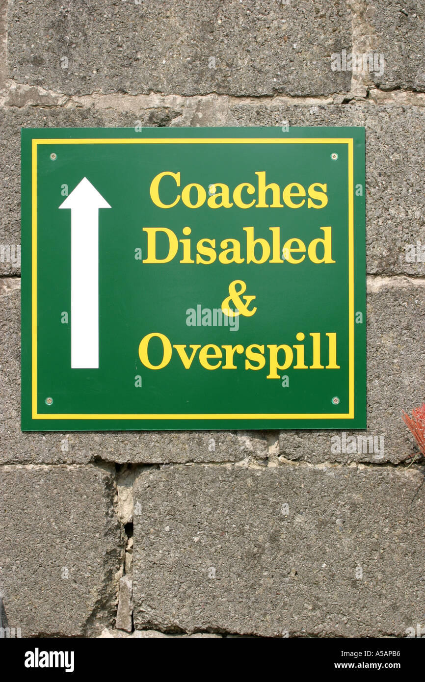 coaches and disabled parking sign Stock Photo Alamy