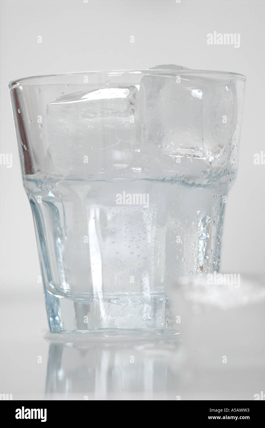 Glass of water with ice cubes Stock Photo - Alamy