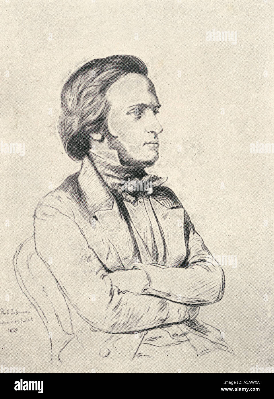 Wilhelm Richard Wagner, 1813 - 1883, seen here in 1850. German composer, music theorist and essayist. Stock Photo