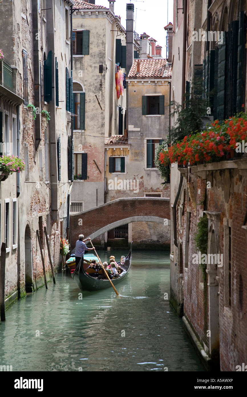 Gondola in canal in Venice Italy Stock Photo - Alamy