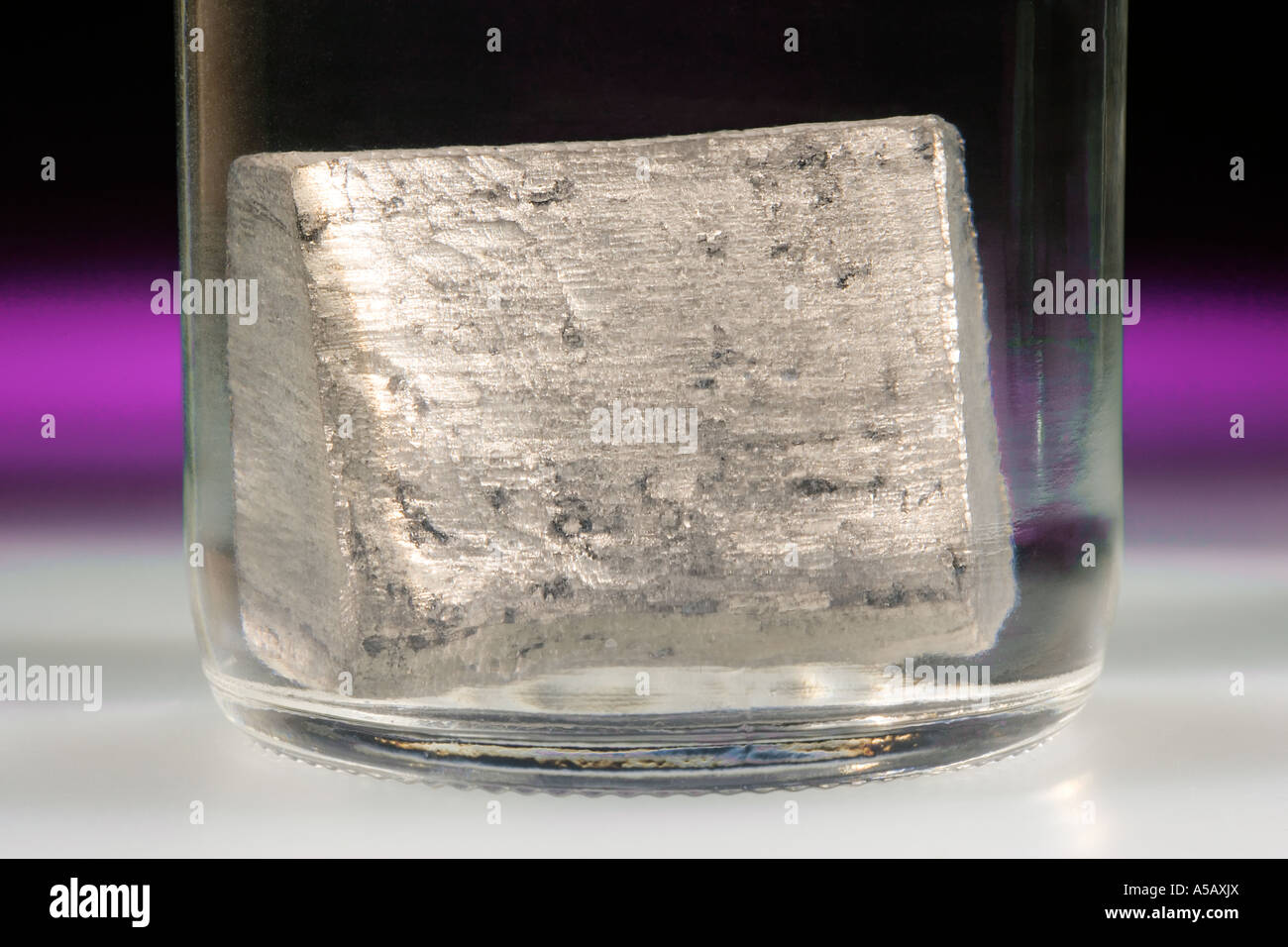 Elemental Calcium in Mineral Oil Stock Photo