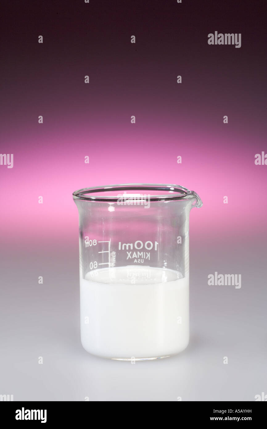 Milk of Magnesia in Beaker Stock Photo Alamy