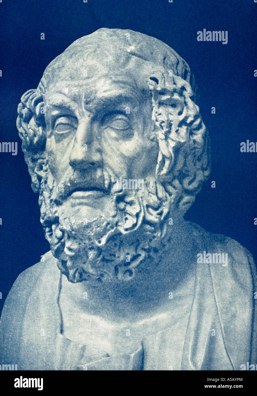 The Greek epic poet Homer Stock Photo