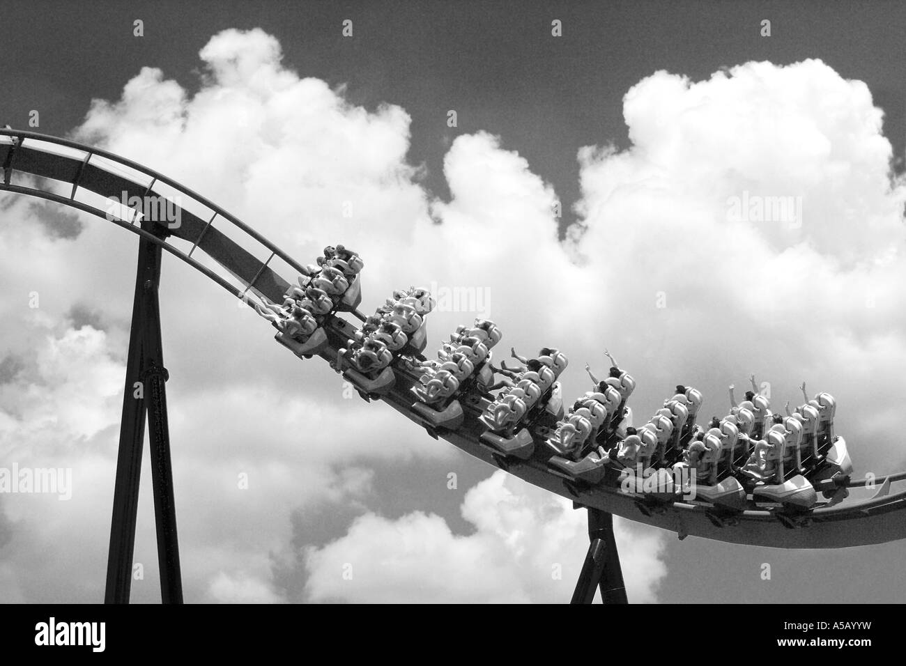 Powered roller coaster ascent Black and White Stock Photos & Images Alamy