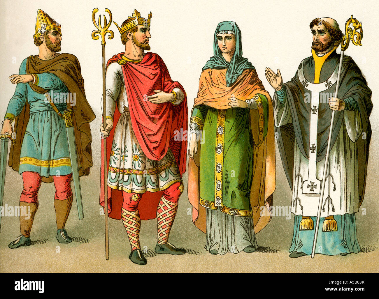 Anglo Saxon warriors and kings Stock Photo