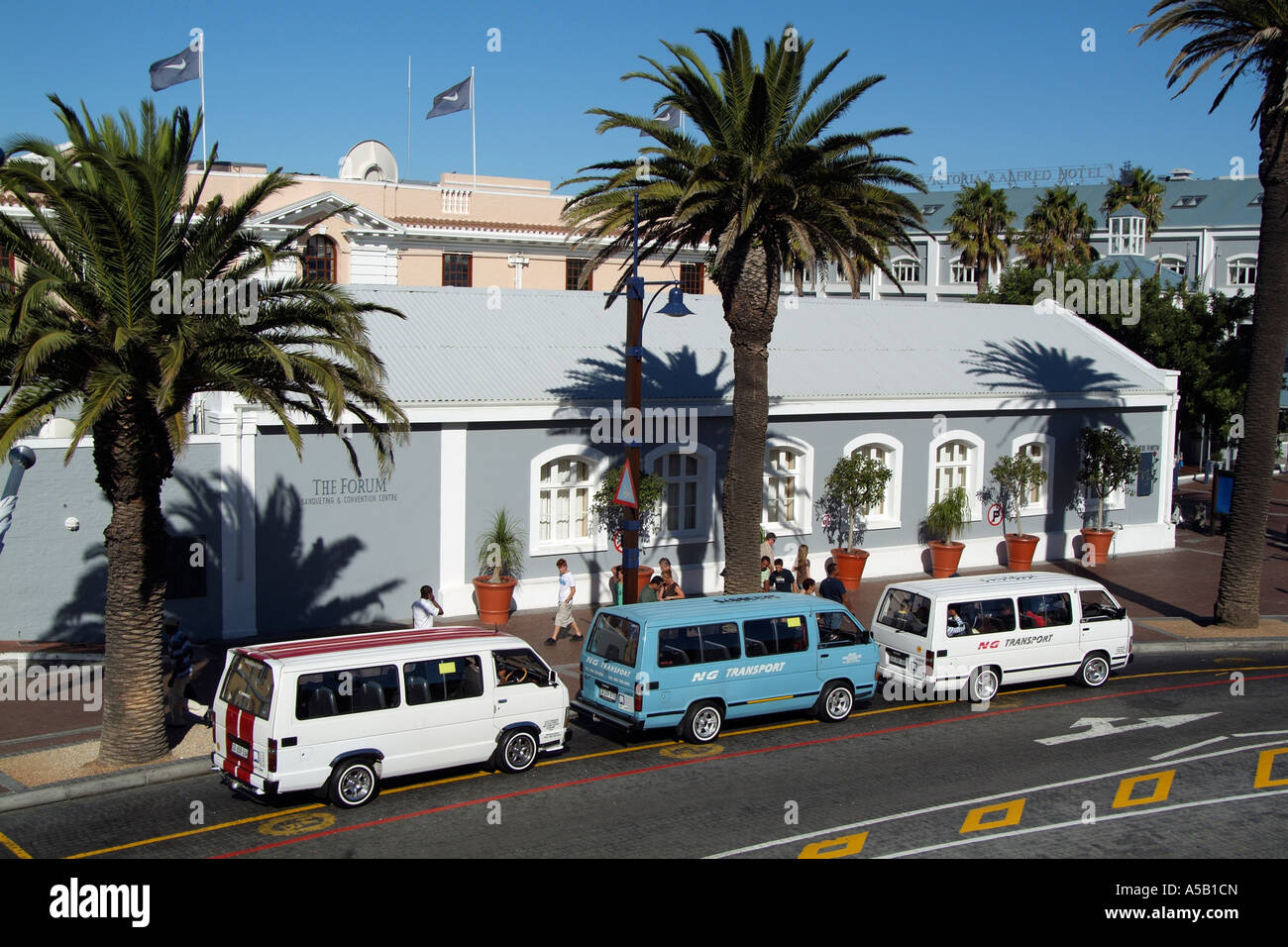 Cape Town taxis at the Waterfront development. South Africa RSA Stock Photo