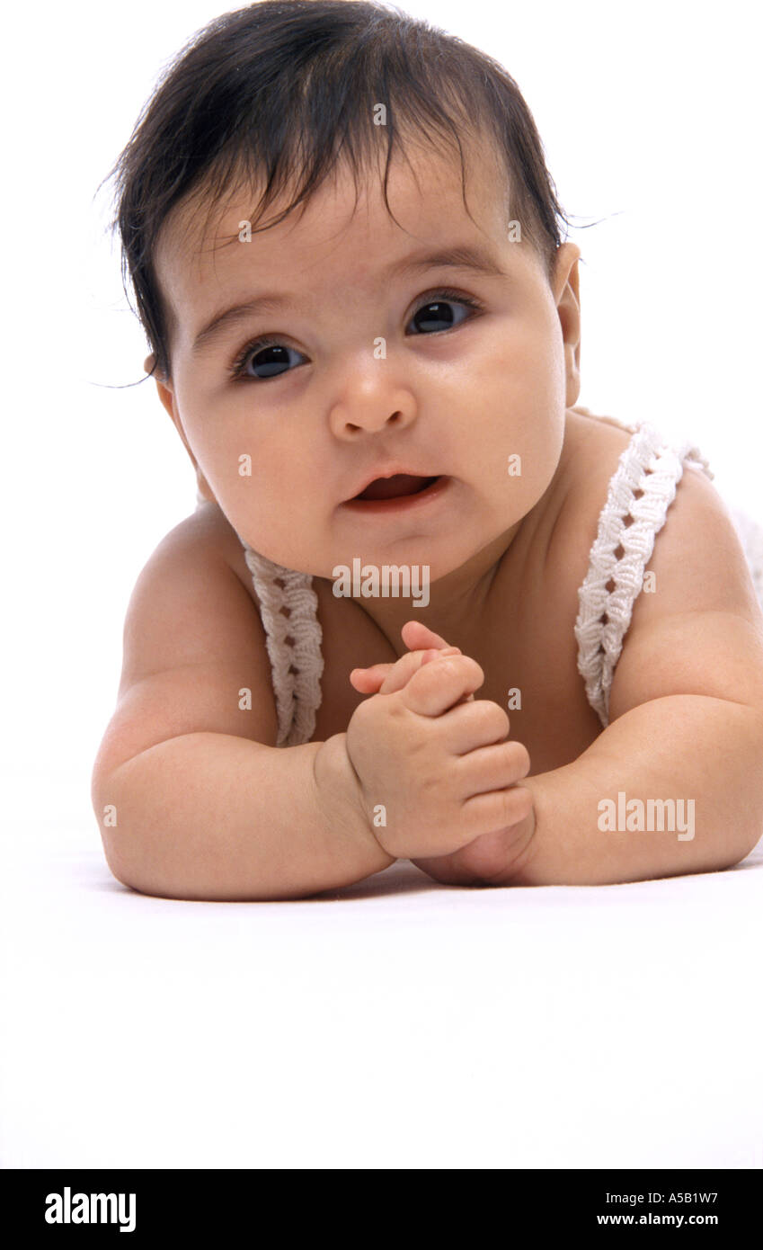 Portrait Of A Dark Hair Baby Stock Photo Alamy