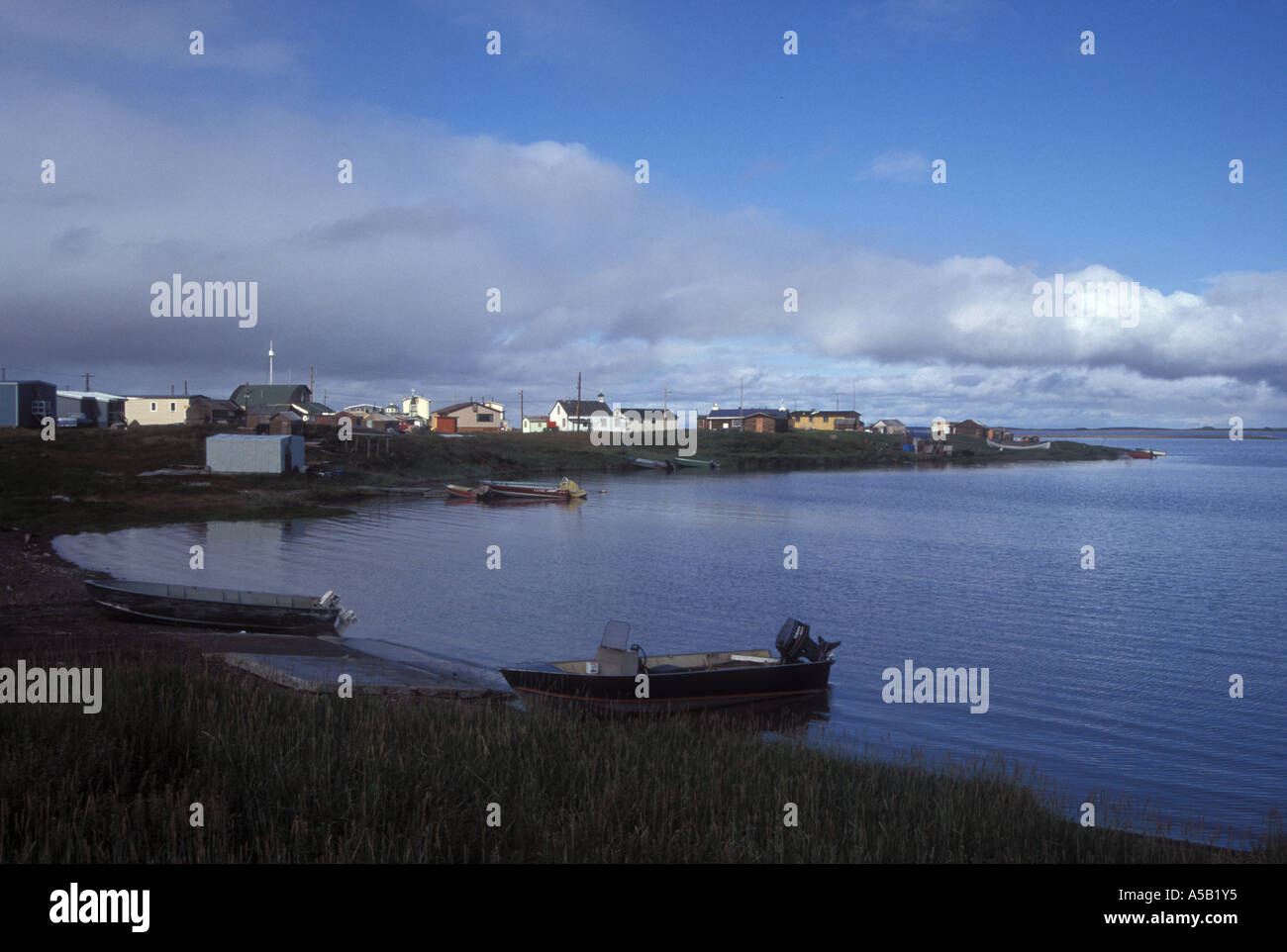 Town Tuktoyaktuk Inuvialuit Eskimo Beaufort sea Arctic Ocean North West Territories Canada Stock Photo