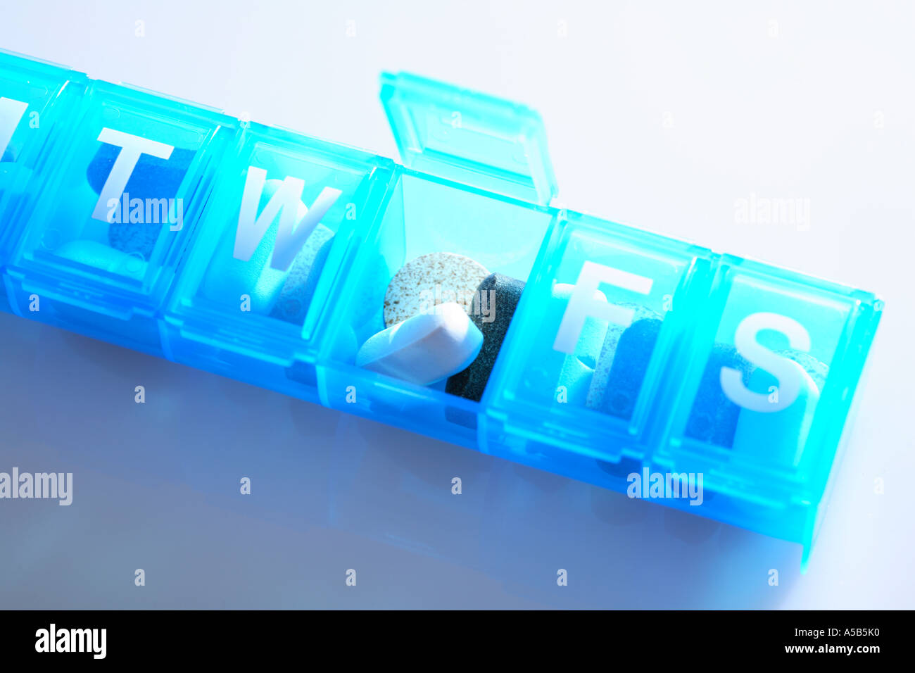 Weekly pill container stock photo alamy