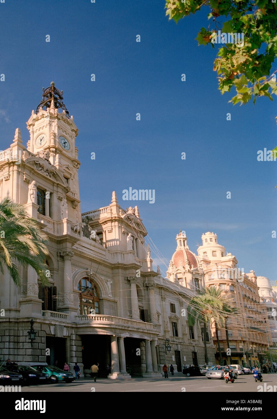The town Hall of Valencia Spain. Stock Photo