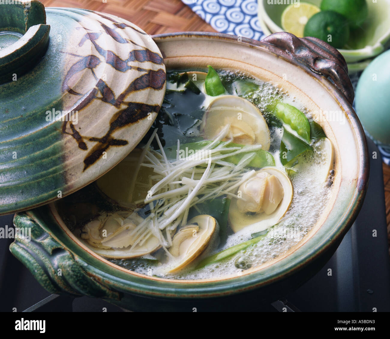 Boiled clam in pot Stock Photo Alamy
