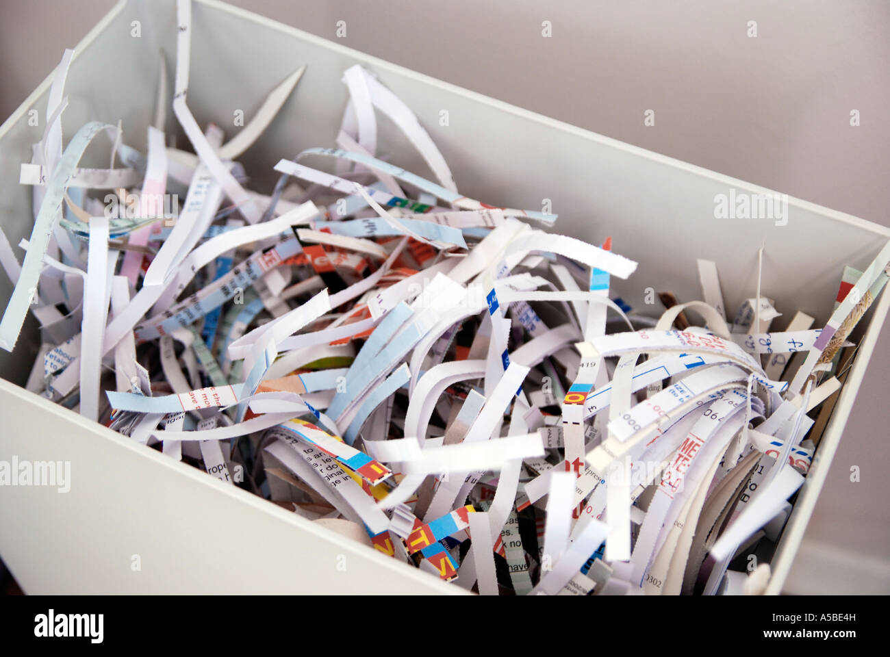 documents and personal information shredded for recycling as a