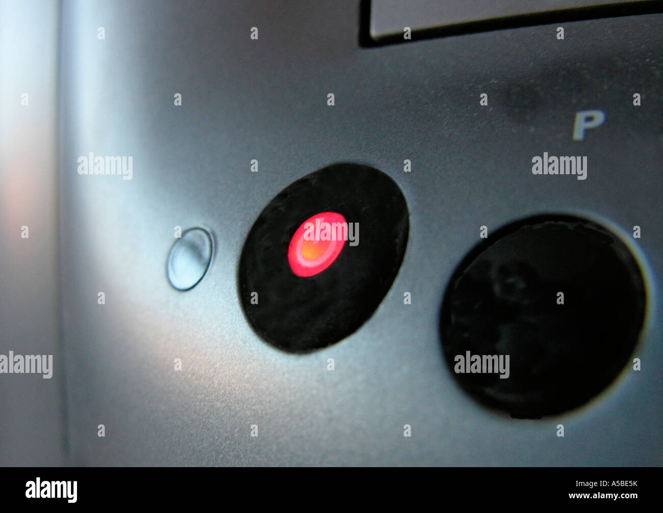 standby switch on television left on Stock Photo