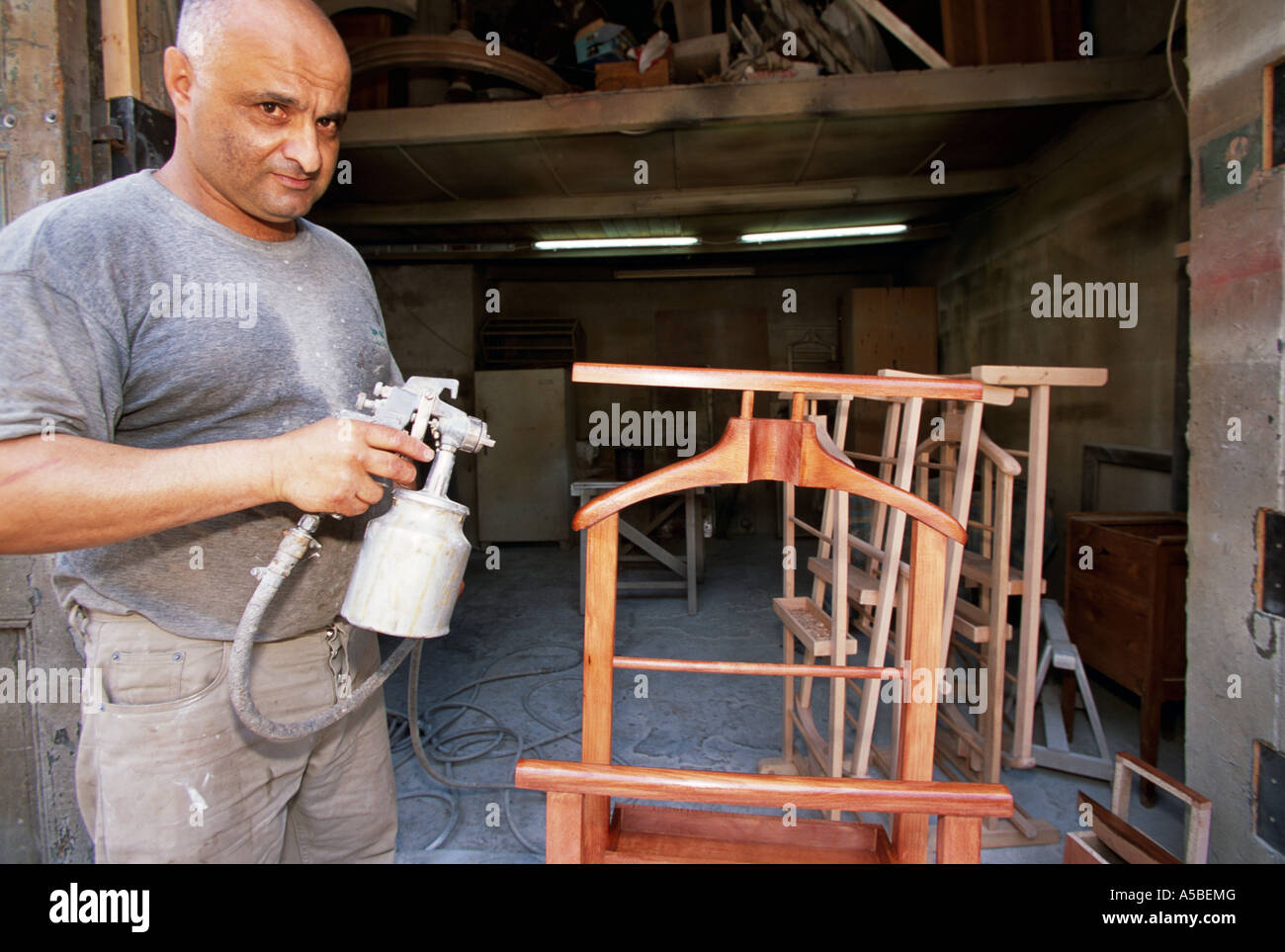 A furniture maker in Beirut Stock Photo Alamy