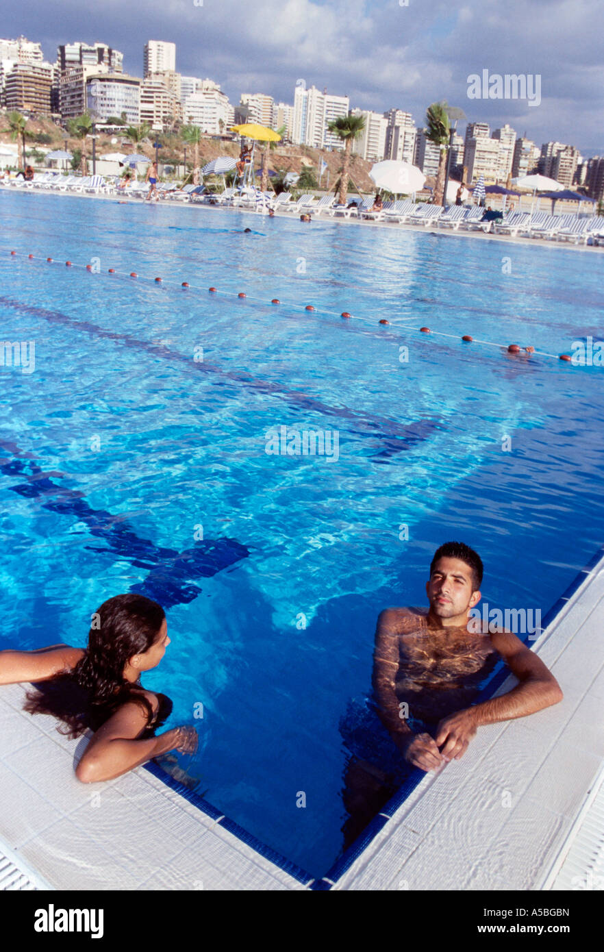 Guests Swimming At The Movenpick Hotel Beirut Stock Photo Alamy