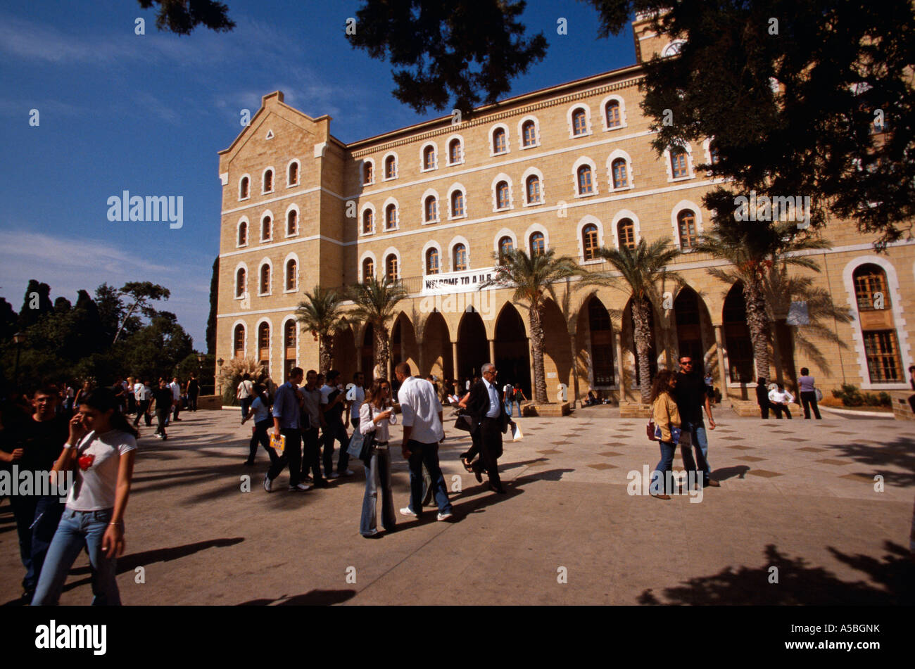 Students at American University of Beirut, Lebanon Stock Photo