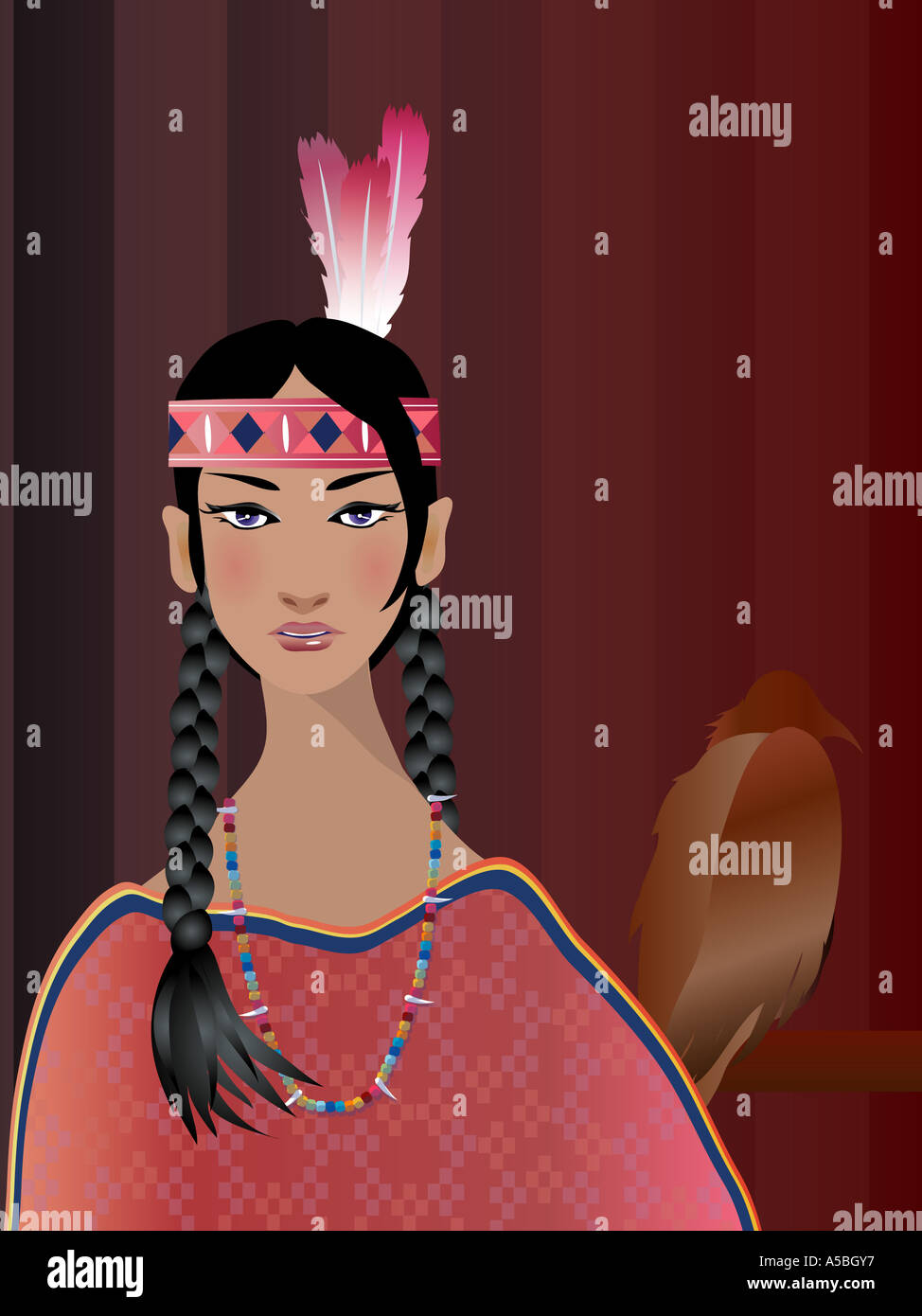 Native american indian woman red hi-res stock photography and images ...