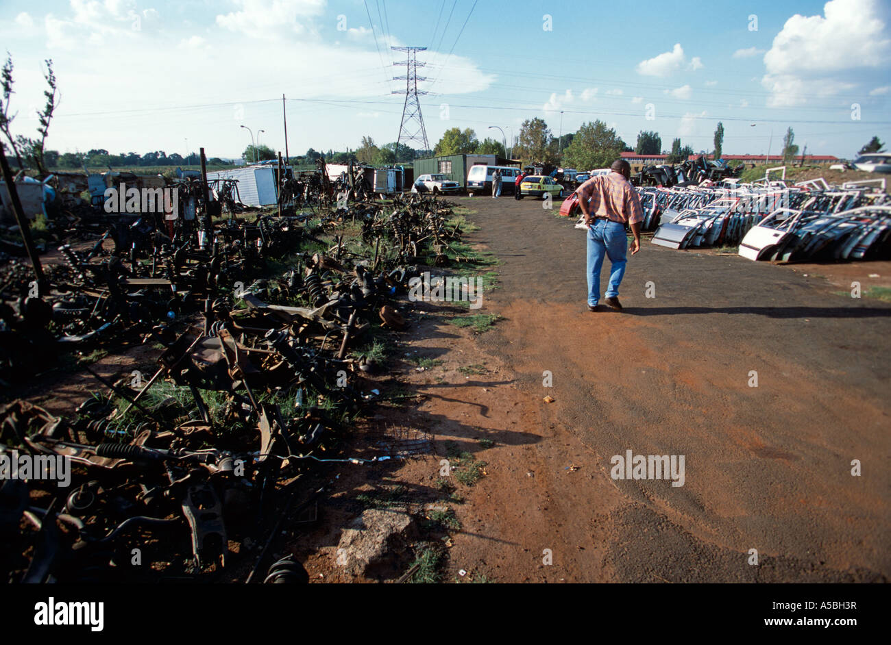 Scraps and car parts in junkyard South Africa Stock Photo Alamy