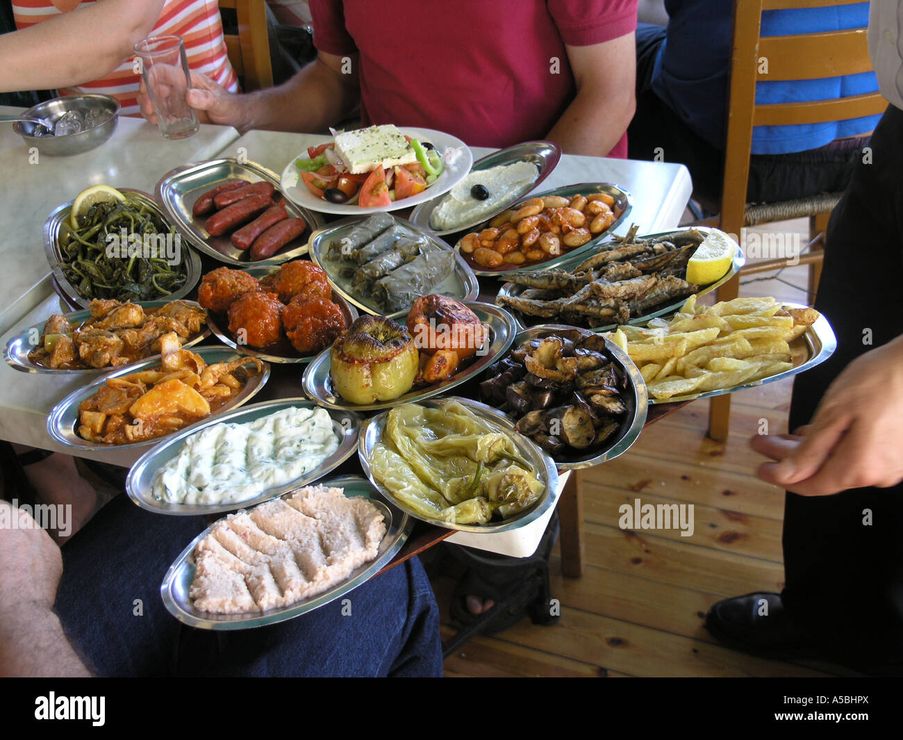 collection of greek starters Stock Photo Alamy