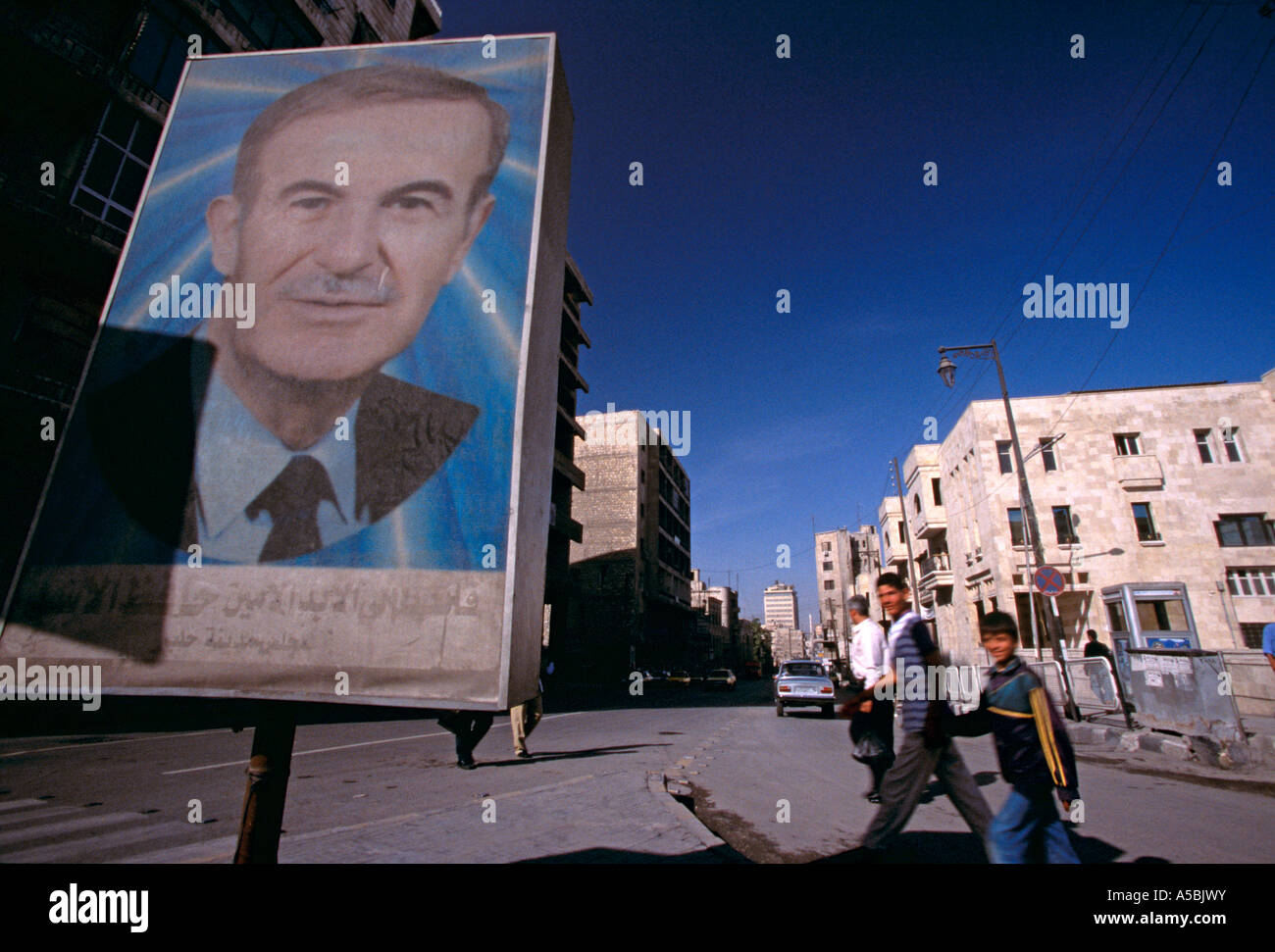 A huge portrait of Hafez al Assad in Syria Stock Photo