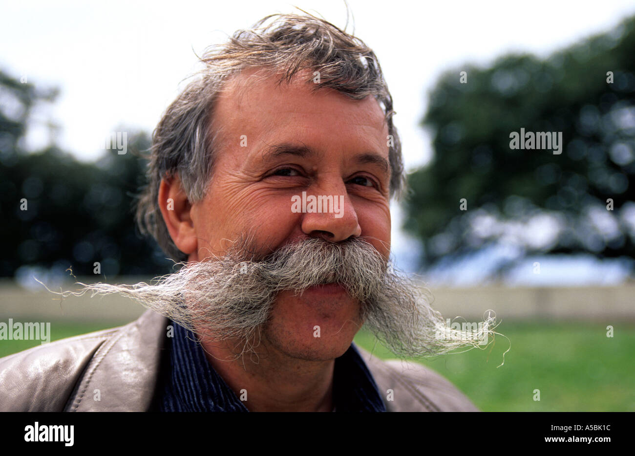 greece greek faces a man with a large moustache Stock Photo
