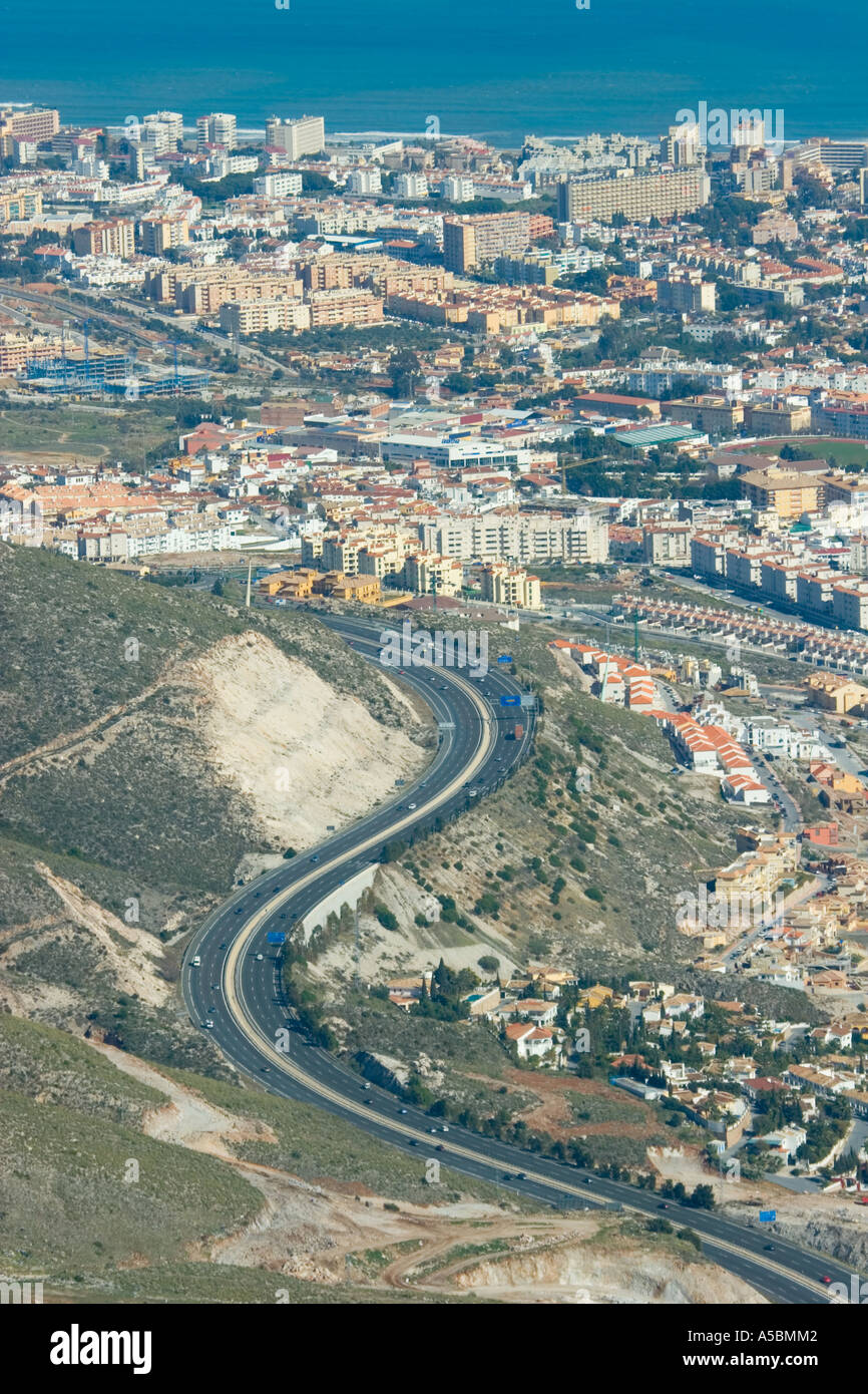 Benalmadena Costa Arroyo de la Miel Costa del Sol Malaga Province Spain Aerial view Stock Photo