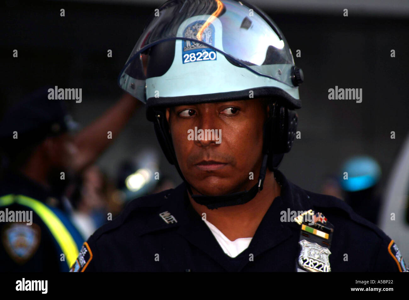 A police officer in New York City during the 2004 Republican National