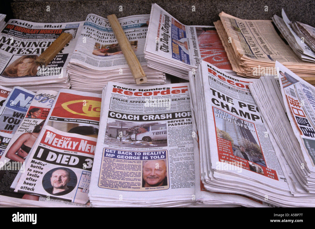 A newspaper stall in Camden London Stock Photo