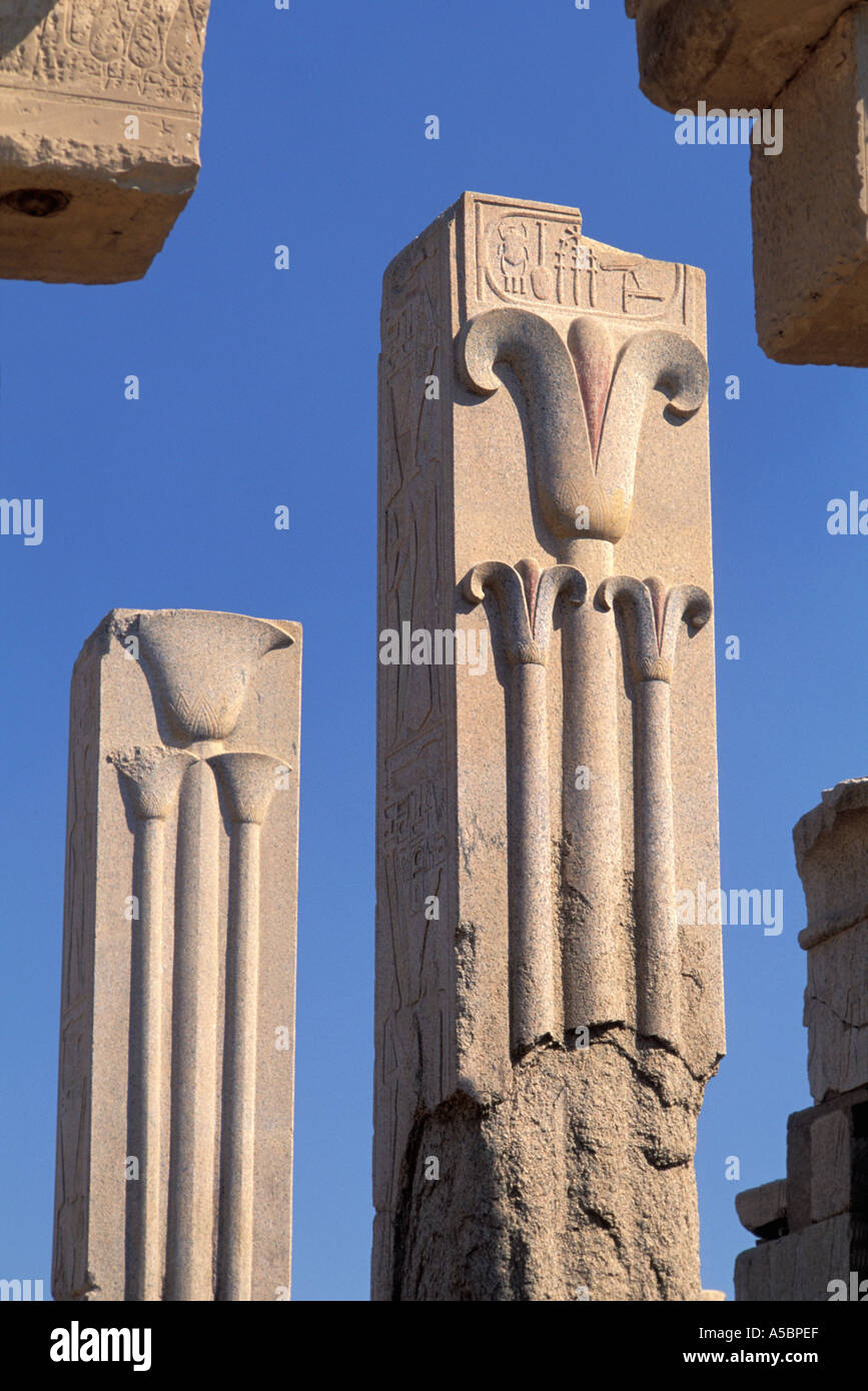 Egypt luxor thebes karnak temple symbols of upper and lower egypt