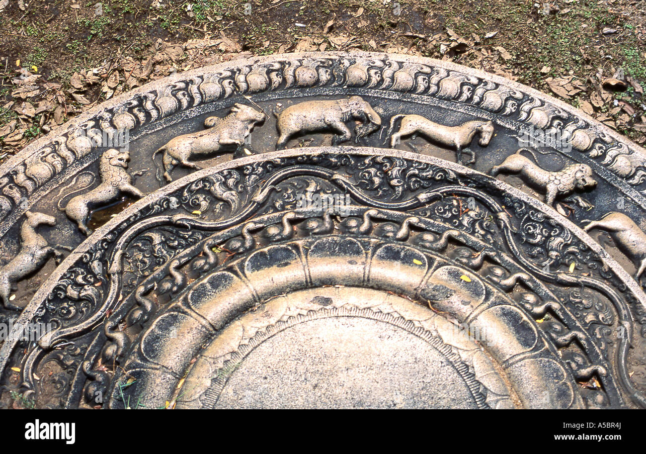 Moonstone Anuradhapura Sri Lanka Stock Photo - Alamy