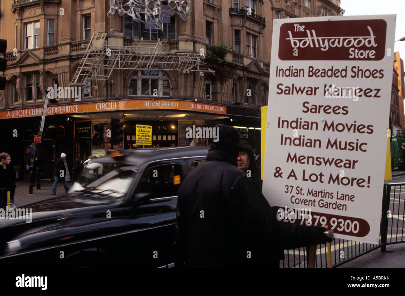A sign advertising an Indian store in Drury lane London Stock Photo