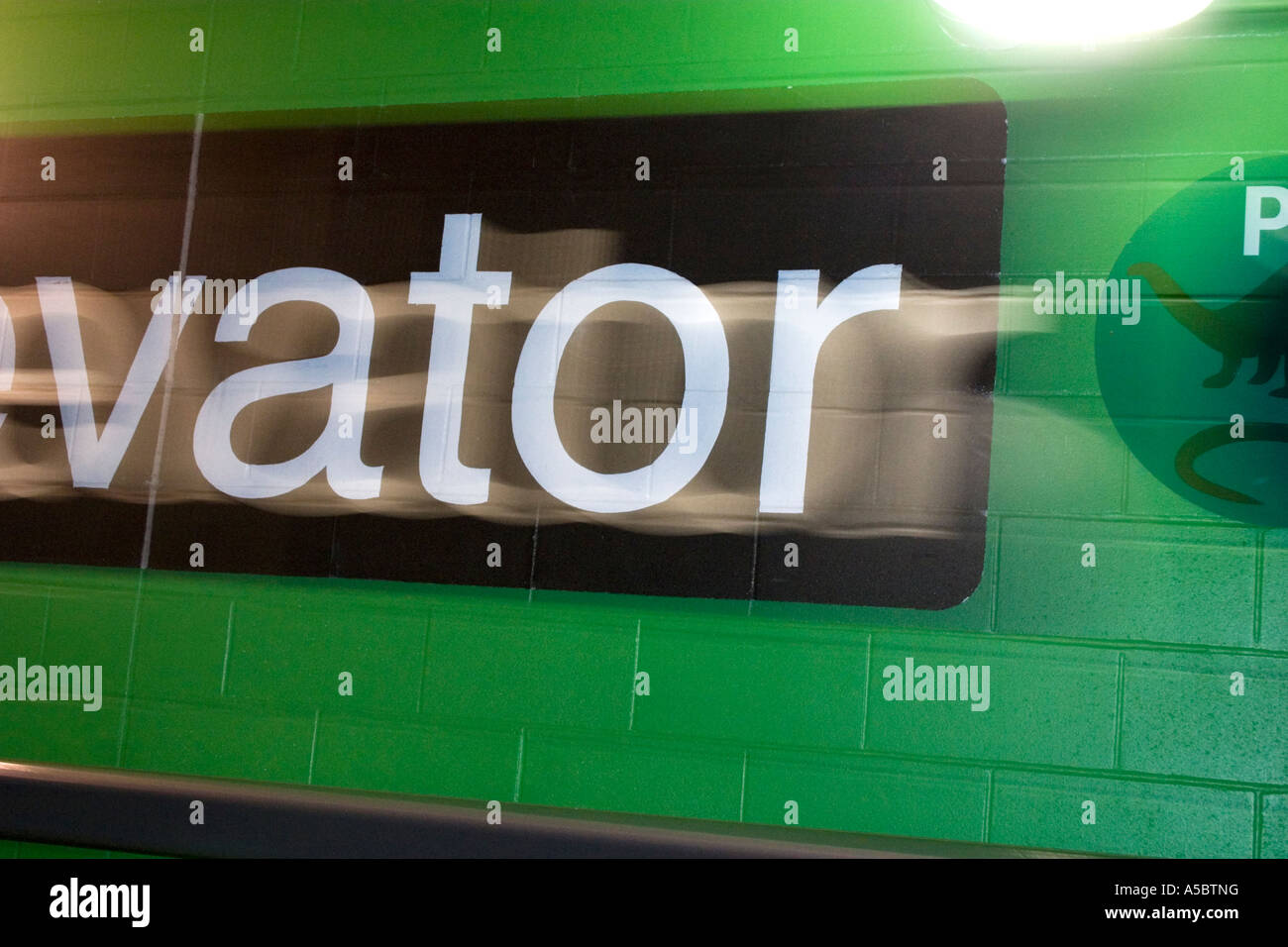 Blurry Elevator Sign In Parking Ramp Of Science Museum St Paul Minnesota USA Stock Photo Alamy
