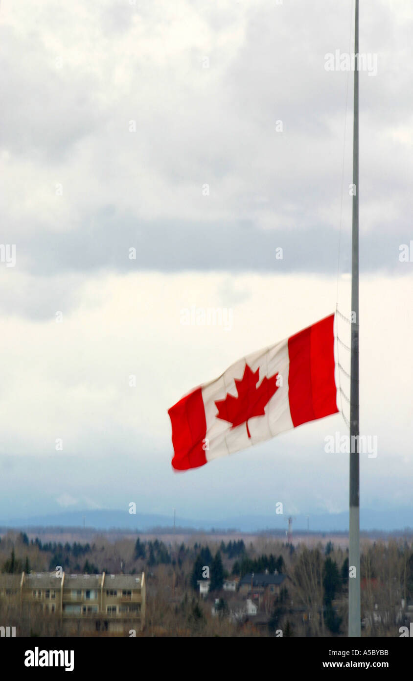 Canadian Flag; half mast Stock Photo Alamy