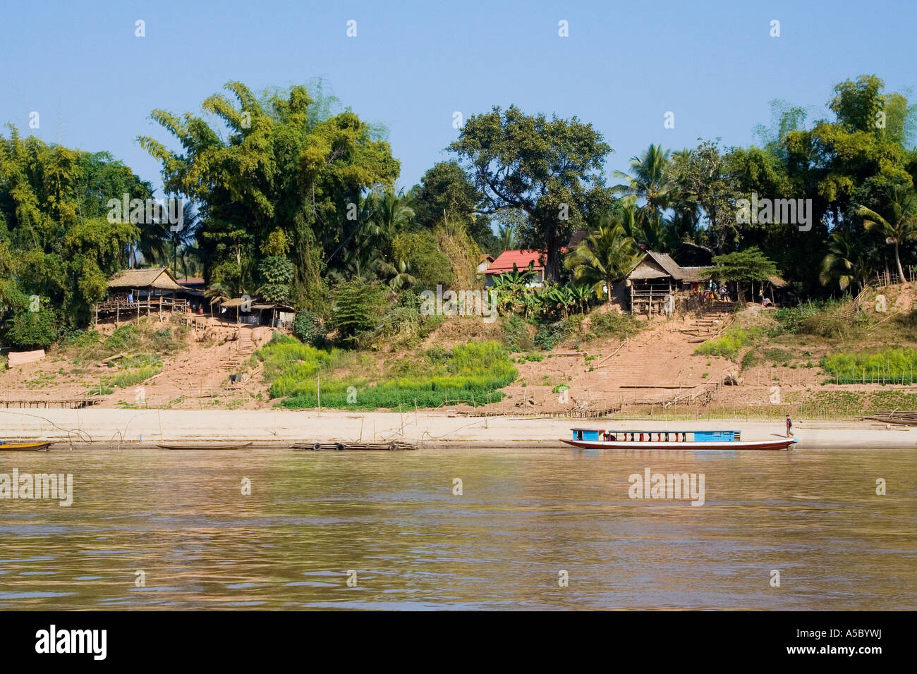 Ban Xang Hai known as Whiskey Village near Luang Prabang Laos Stock